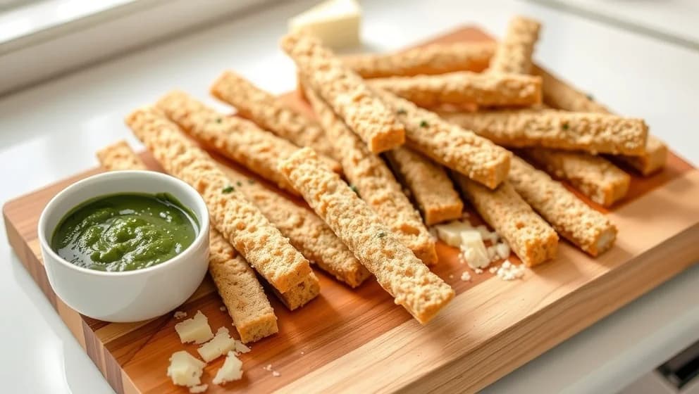 Glutenfria snittar med pesto och parmesan